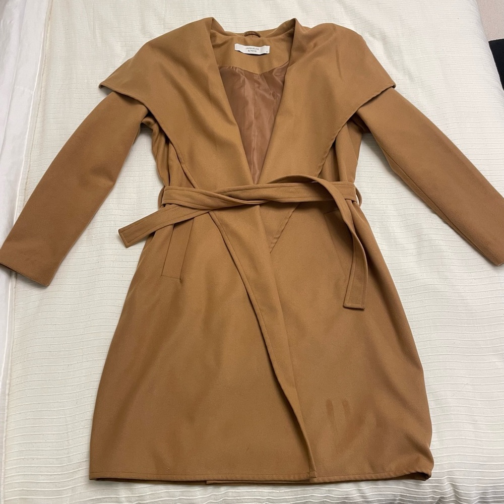 Jacqueline de Yong Shawl-Collar Belted Wrap Coat